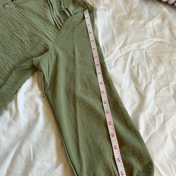 Olive Green Button-Down Blouse - Picture 7 of 13